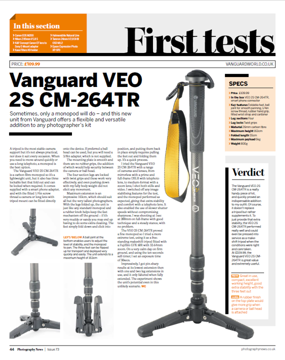 Photography News Review - VEO 2S CM-264TR Monopod